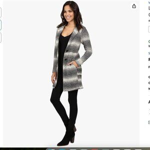 Lucky Brand Women's Ombre Car Coat, Large Size (wool blend)